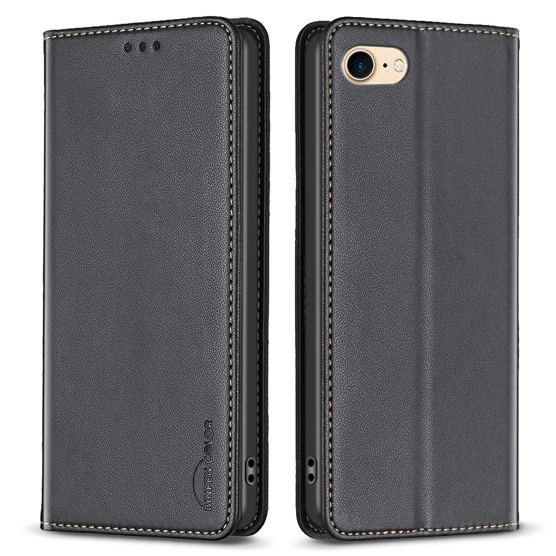BINFEN COLOR BF18 For iPhone 6 7 8 6s PU Leather Card Slot Phone Case Stand Magnetic Phone Cover