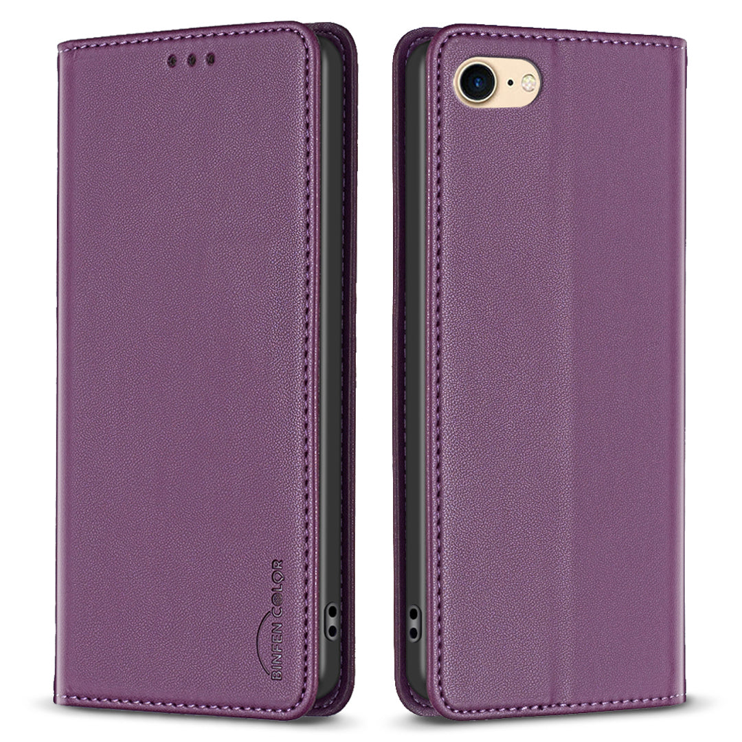 BINFEN COLOR BF18 For iPhone 6 7 8 6s PU Leather Card Slot Phone Case Stand Magnetic Phone Cover