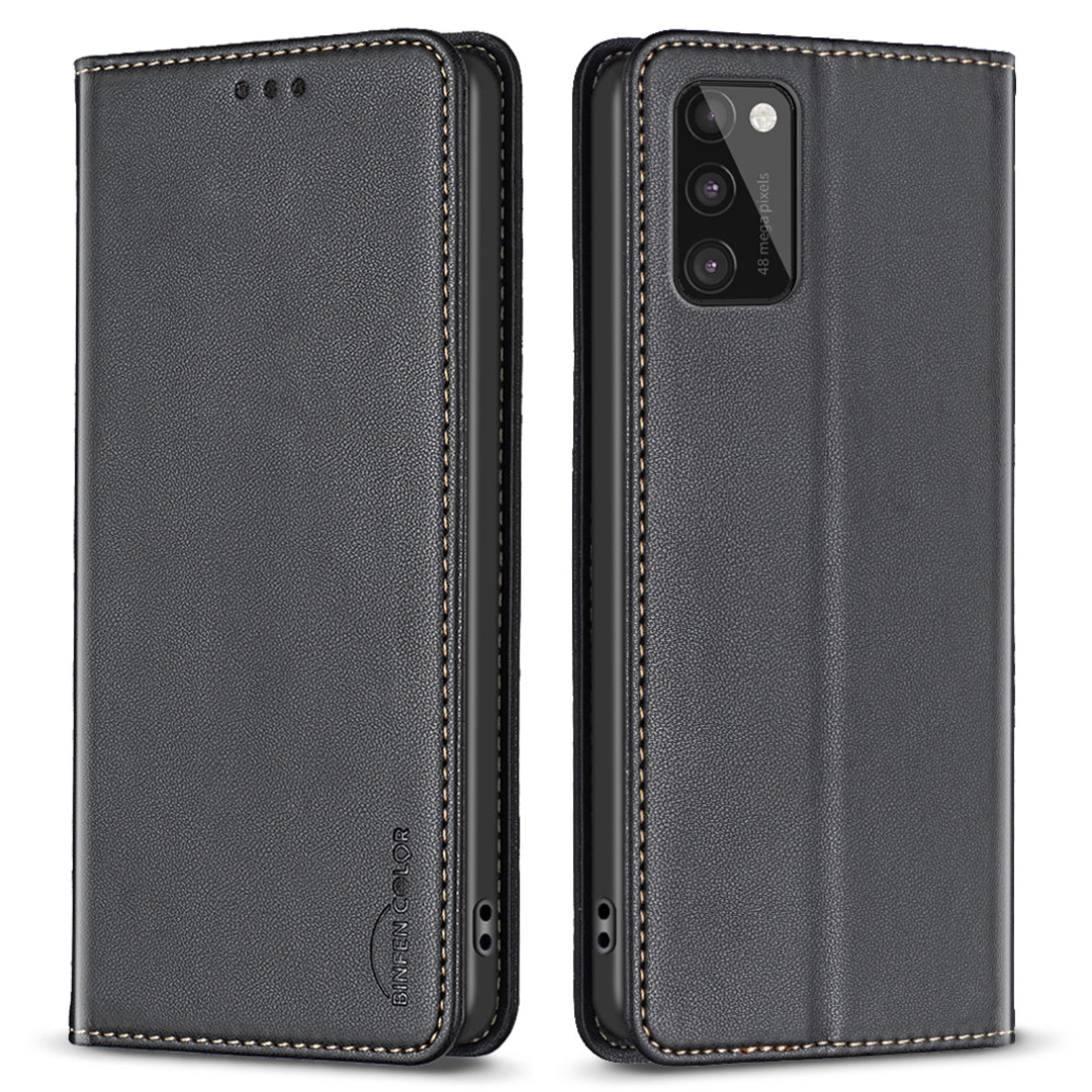 Kožené pouzdro na telefon BINFEN COLOR BF18 pro Samsung Galaxy A41 (globální verze) Kryt držáku karty