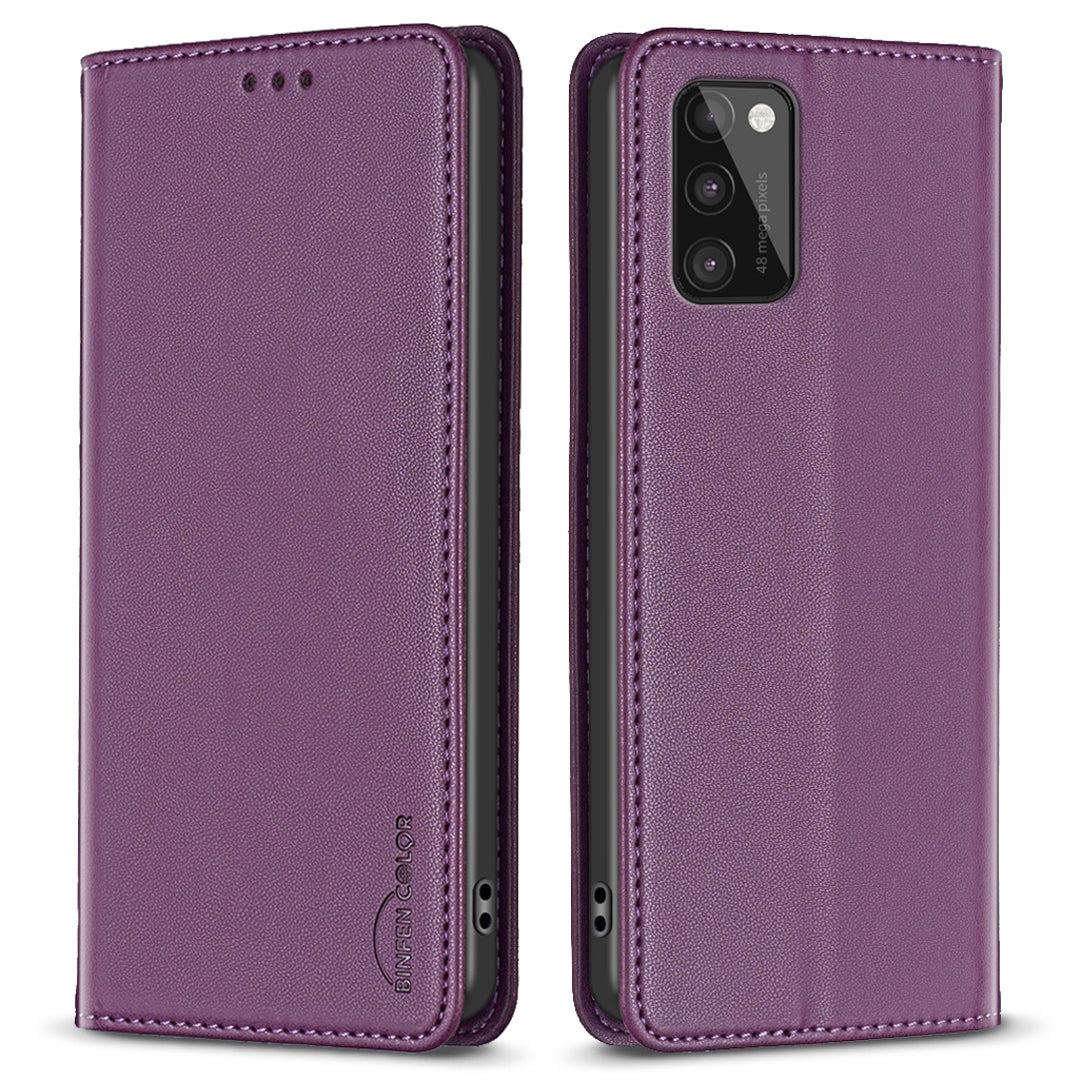 Kožené pouzdro na telefon BINFEN COLOR BF18 pro Samsung Galaxy A41 (globální verze) Kryt držáku karty