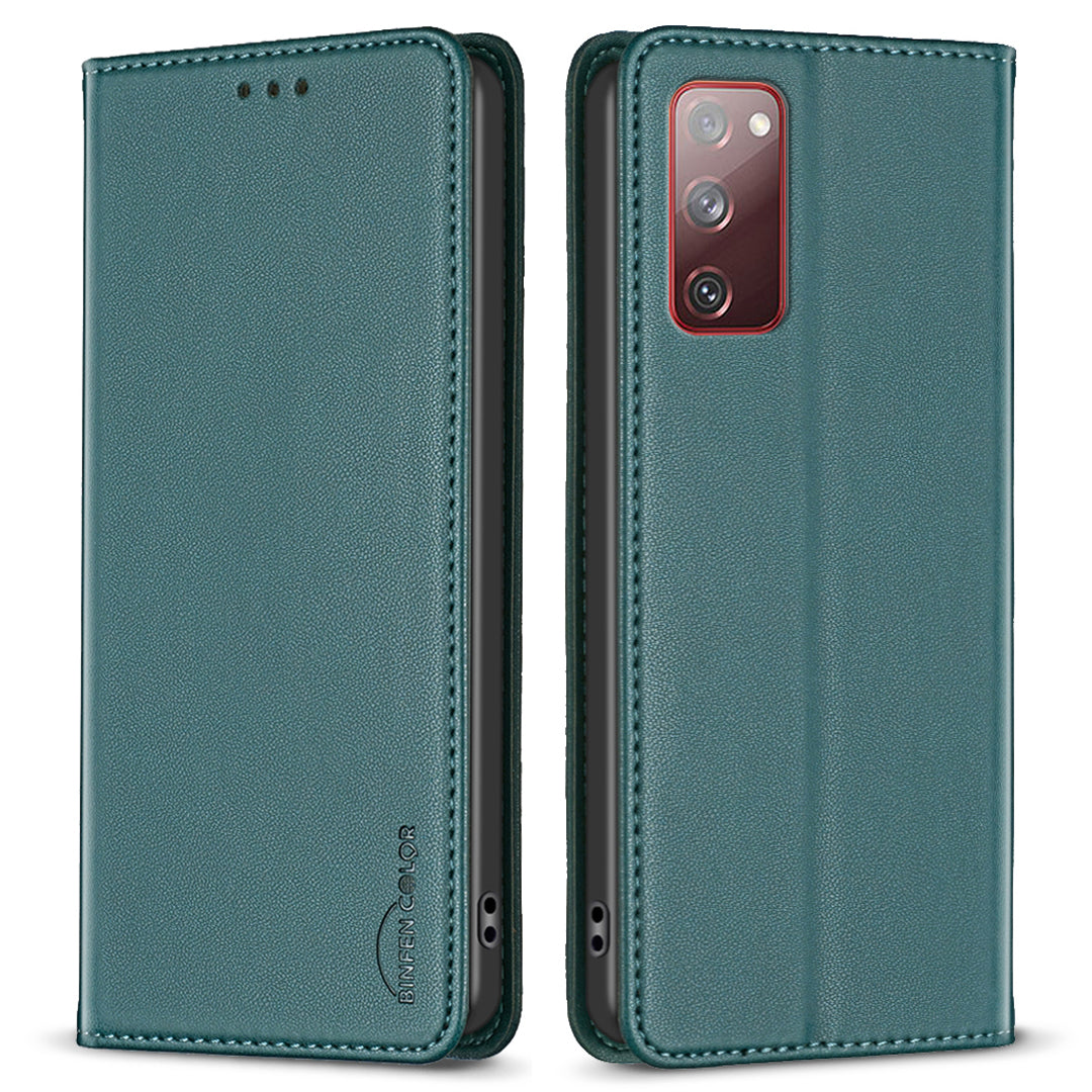 BINFEN COLOR BF18 for Samsung Galaxy S20 FE / S20 FE 5G / S20 FE 2022 / S20 Lite Phone Case Stand Card Holder Leather Cover