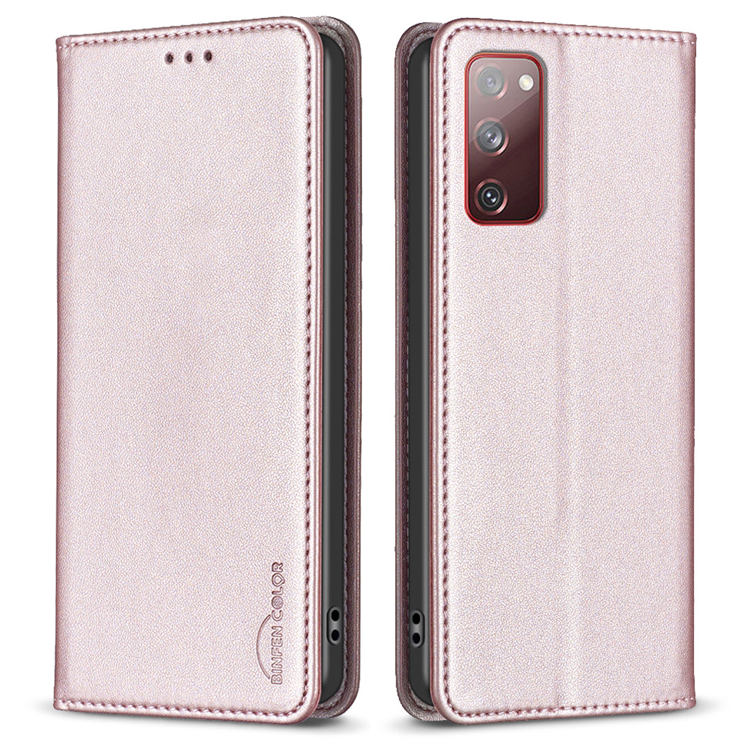BINFEN COLOR BF18 for Samsung Galaxy S20 FE / S20 FE 5G / S20 FE 2022 / S20 Lite Phone Case Stand Card Holder Leather Cover