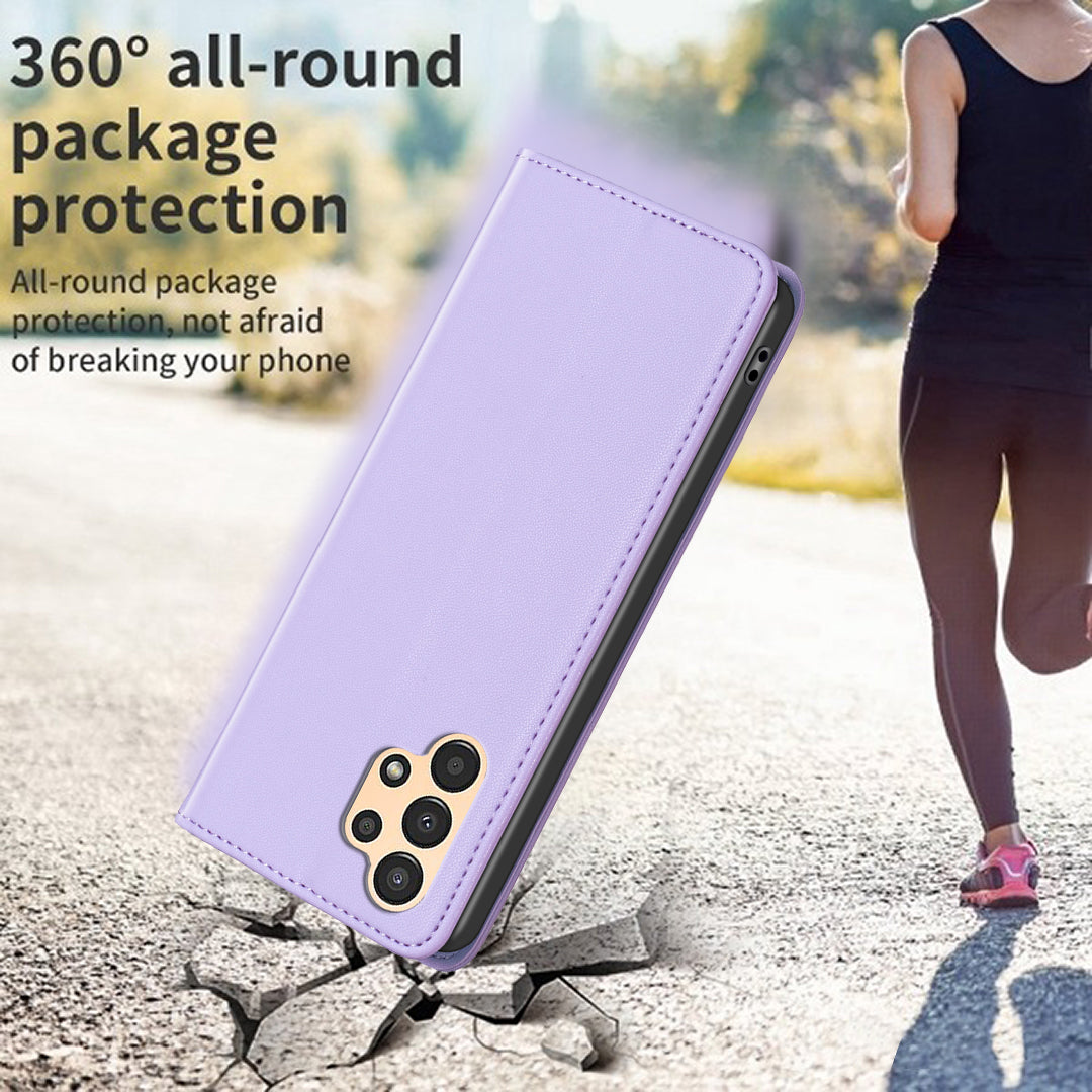 BINFEN COLOR BF18 for Samsung Galaxy A73 5G Phone Stand Case Card Holder PU Leather TPU Cover