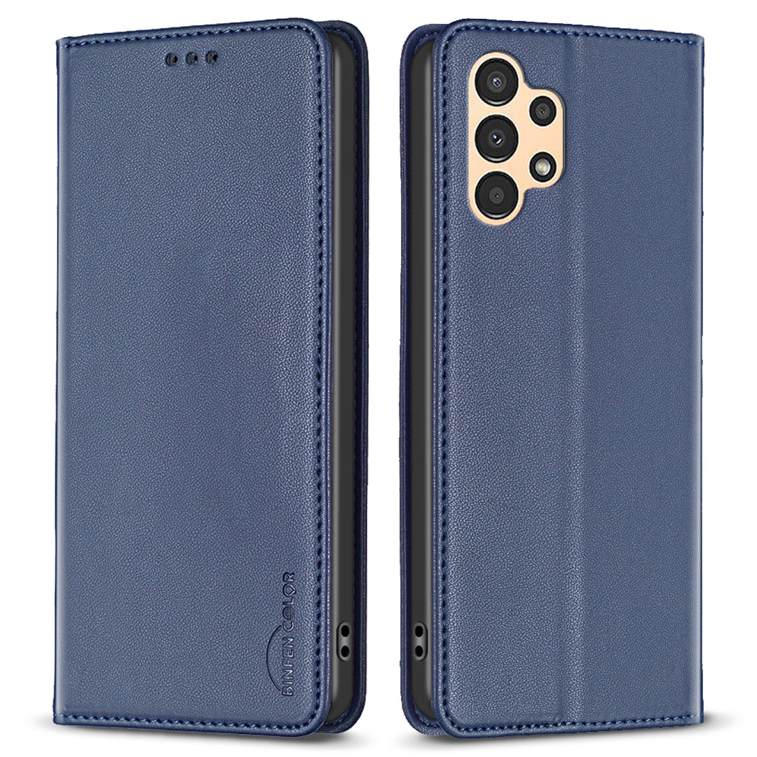 BINFEN COLOR BF18 for Samsung Galaxy A73 5G Phone Stand Case Card Holder PU Leather TPU Cover