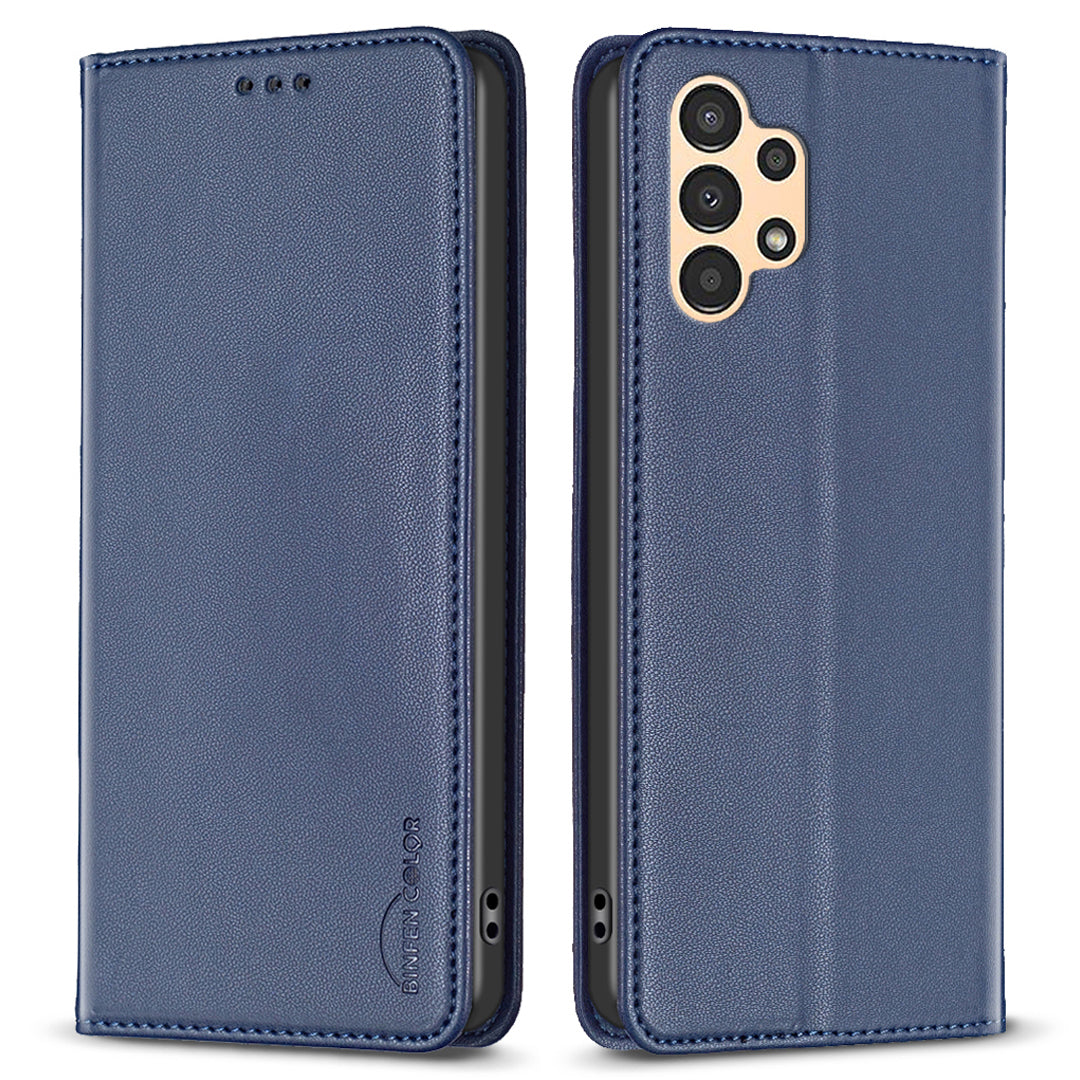 BINFEN COLOR BF18 PU Leather Case for Samsung Galaxy A13 4G / 5G Card Slot Stand Magnetic Flip Phone Cover