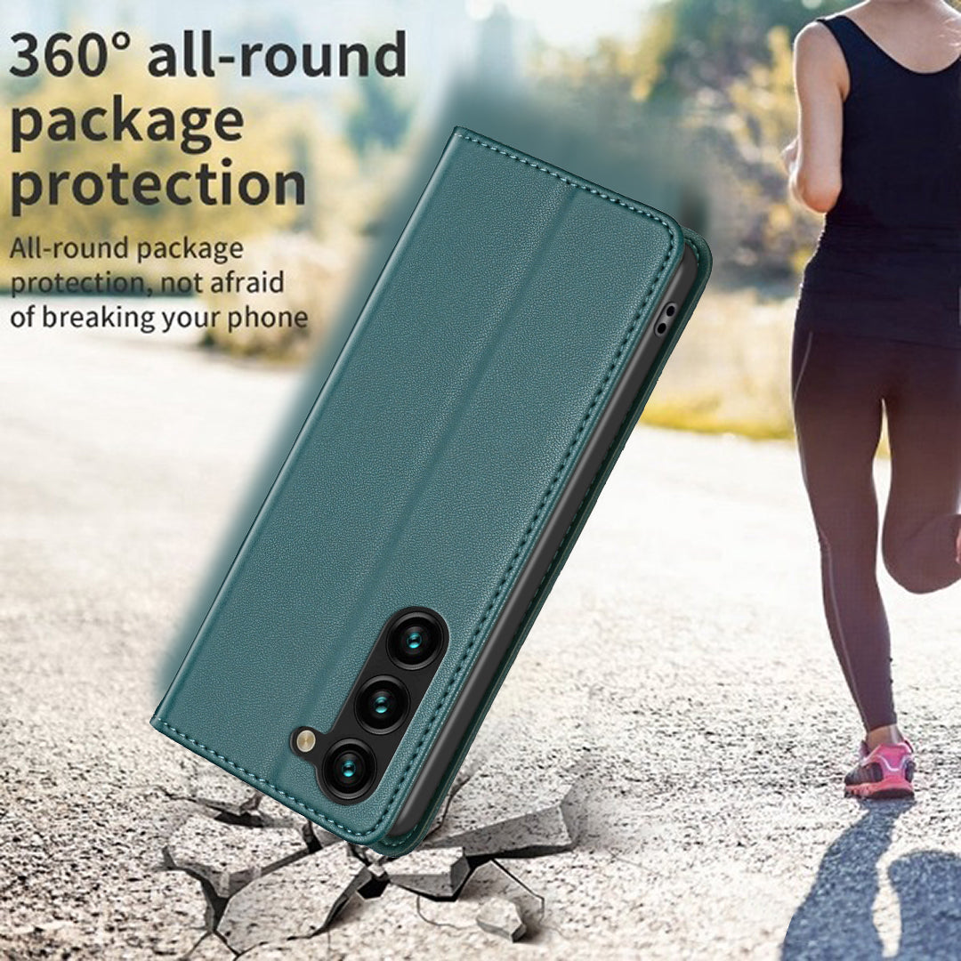 BINFEN COLOR BF18 For Samsung Galaxy S23 Phone Case PU Leather Card Slots Stand Cover