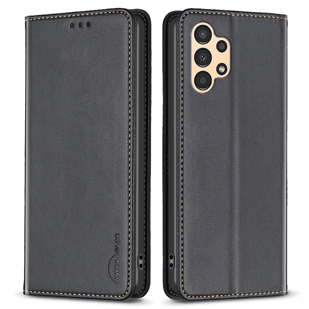 BINFEN COLOR BF18 Phone Case for Samsung Galaxy A23 4G / A23 5G (Global Version) / M23 5G / F23 5G / M13 4G PU Leather Stand Card Slots Cover
