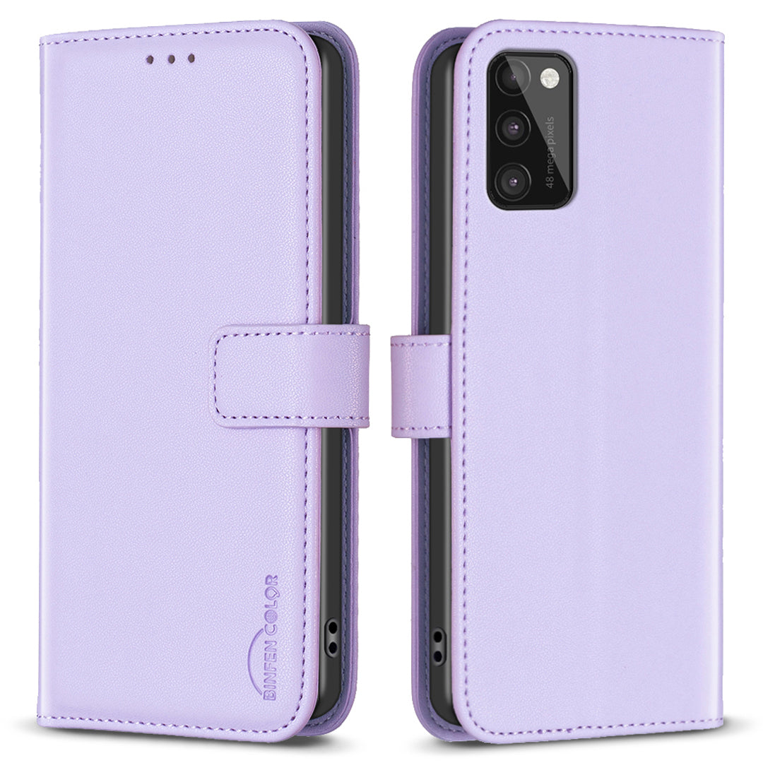 BINFEN COLOR BF17 For Samsung Galaxy A41 (Global Version) Wallet Leather Phone Cover Stand Magnetic Case