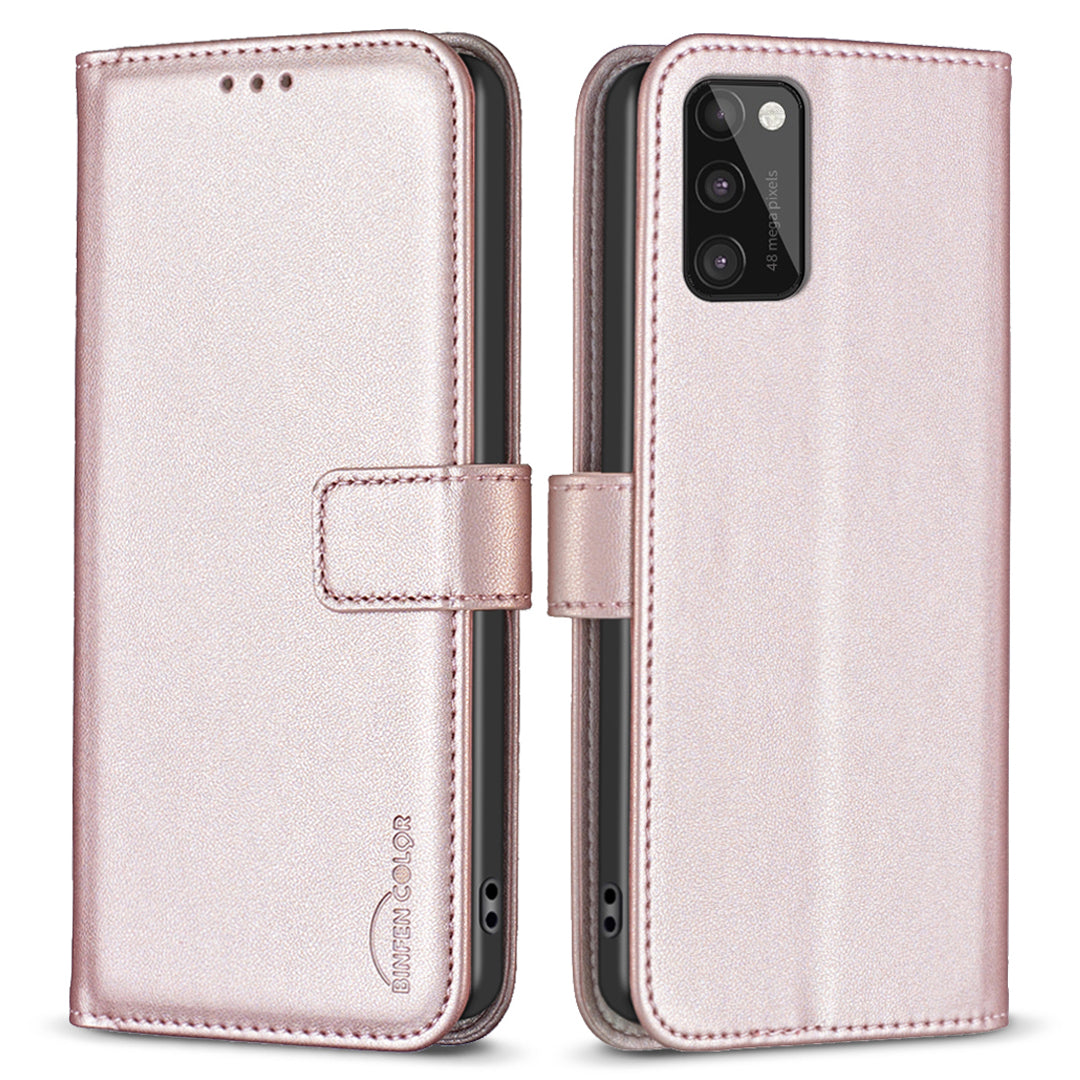 BINFEN COLOR BF17 For Samsung Galaxy A41 (Global Version) Wallet Leather Phone Cover Stand Magnetic Case