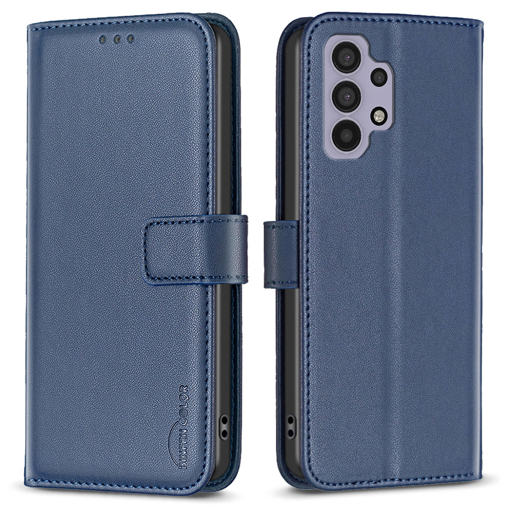BINFEN COLOR BF17 For Samsung Galaxy A32 5G / M32 5G Phone Cover PU Leather Stand Wallet Case