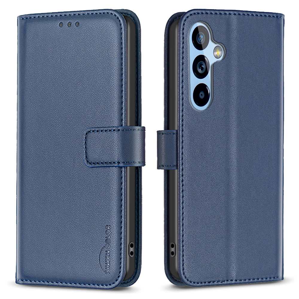 BINFEN COLOR BF17 For Samsung Galaxy A54 5G Stand Wallet Phone Case Leather TPU Phone Cover