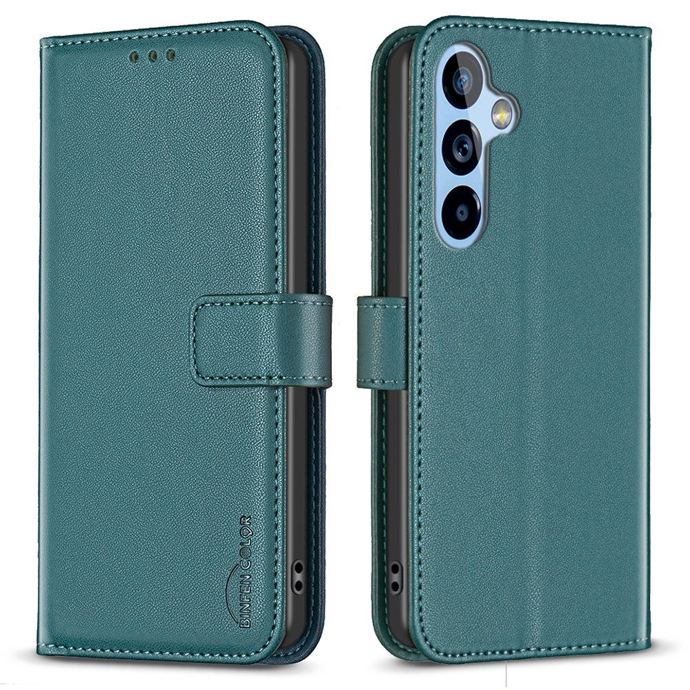 BINFEN COLOR BF17 For Samsung Galaxy A54 5G Stand Wallet Phone Case Leather TPU Phone Cover
