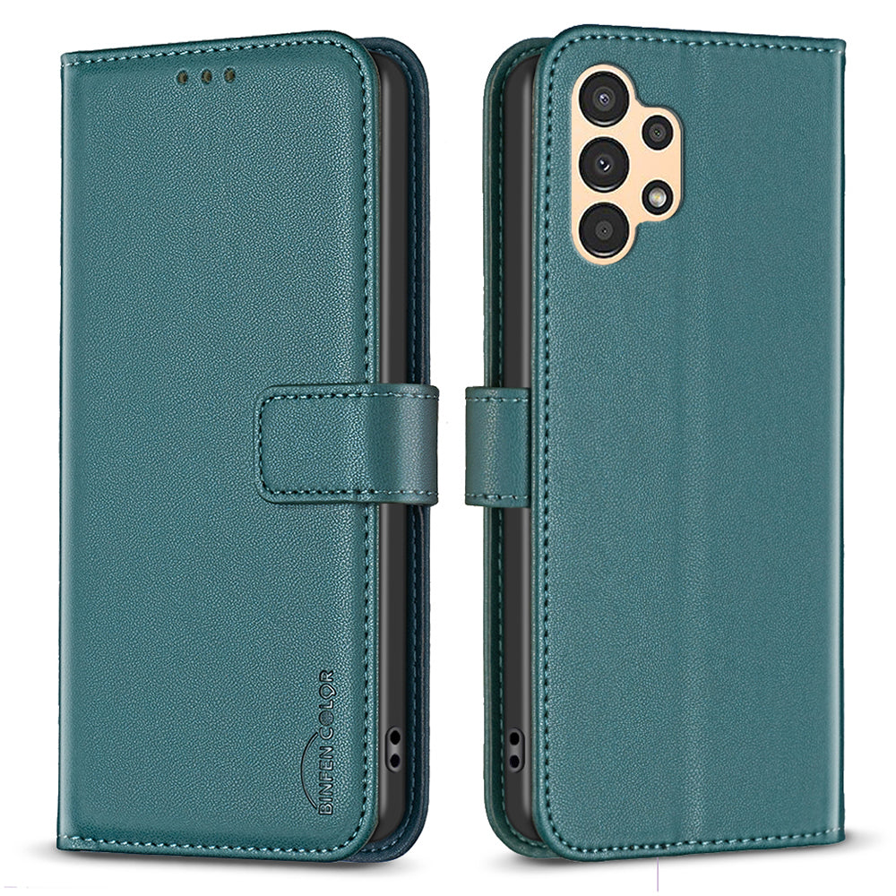 BINFEN COLOR BF17 Leather Case for Samsung Galaxy A13 4G / 5G Stand Cell Phone Wallet Cover