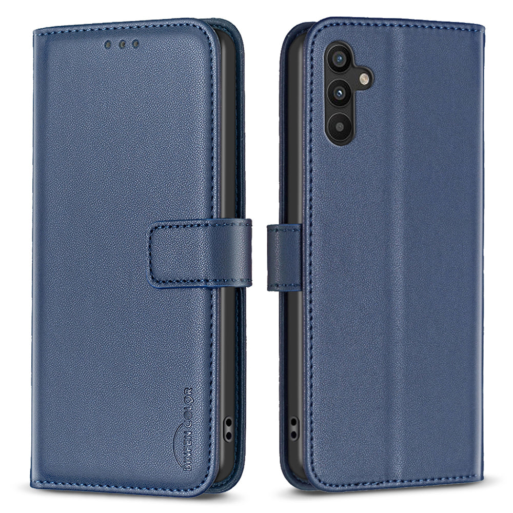 BINFEN COLOR BF17 Stand Phone Cover for Samsung Galaxy A34 5G PU Leather TPU Wallet Case