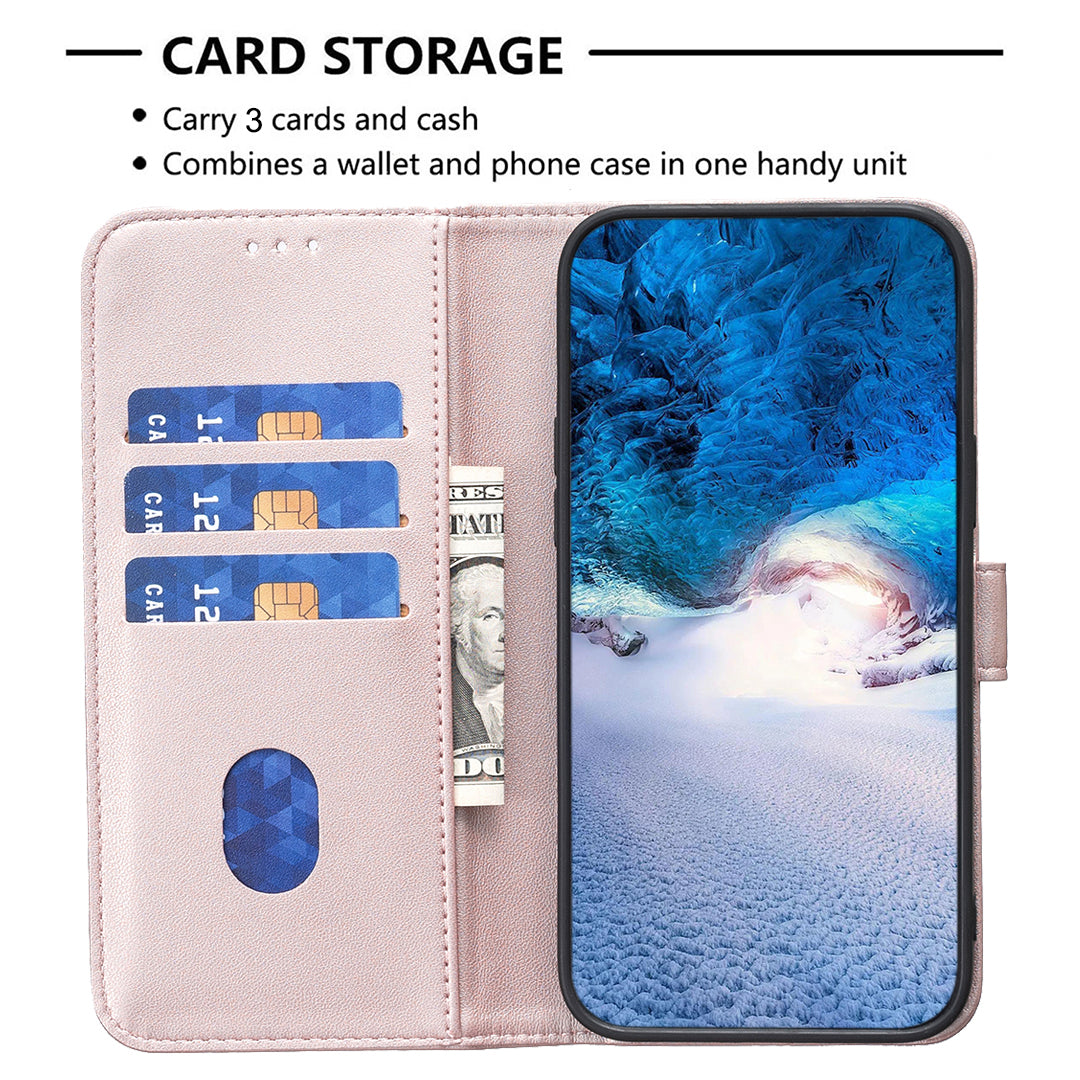 BINFEN COLOR BF17 For Samsung Galaxy S23 Wallet Stand Phone Cover PU Leather Smartphone Case