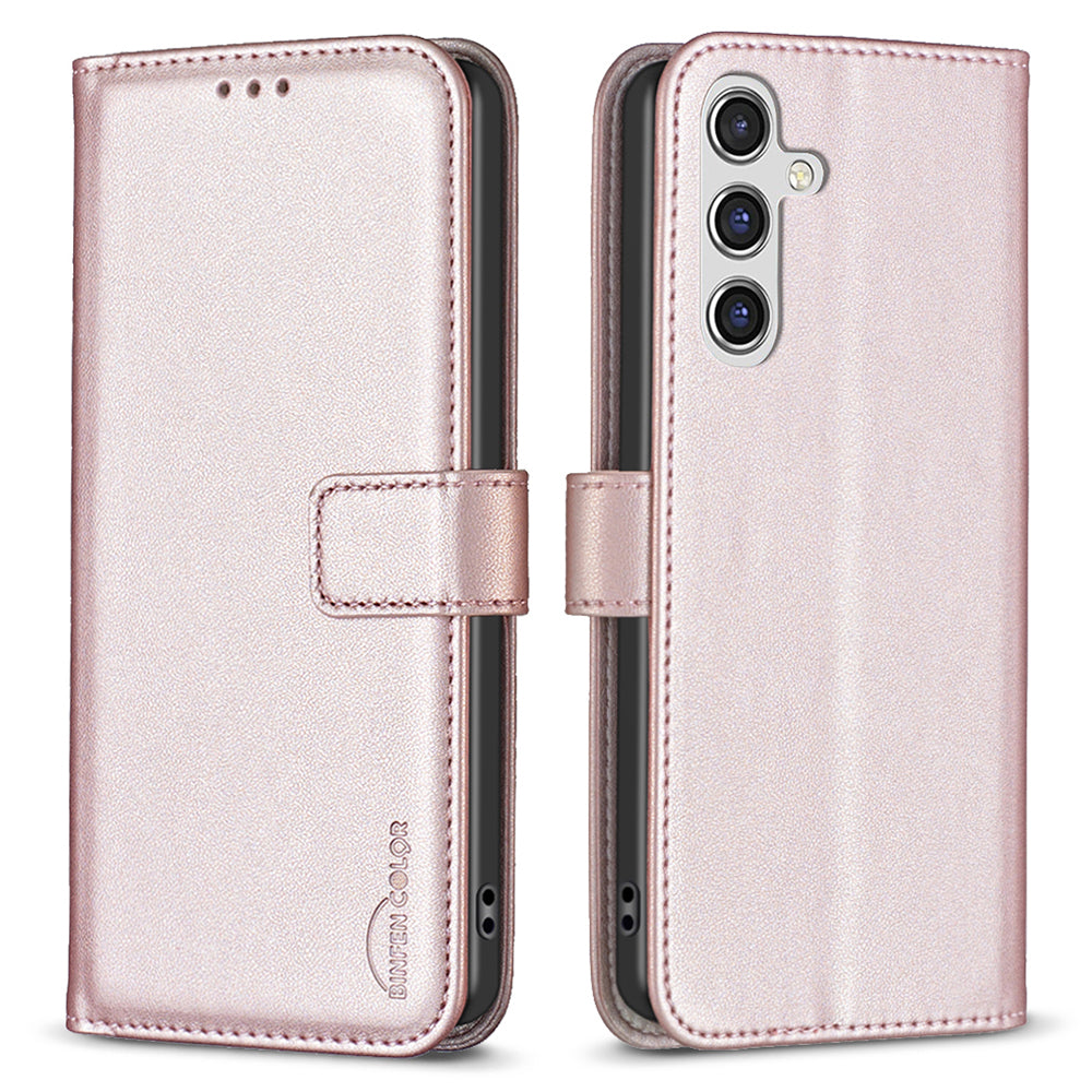 BINFEN COLOR BF17 For Samsung Galaxy A14 4G / 5G PU Leather Wallet Case Phone Cover with Stand
