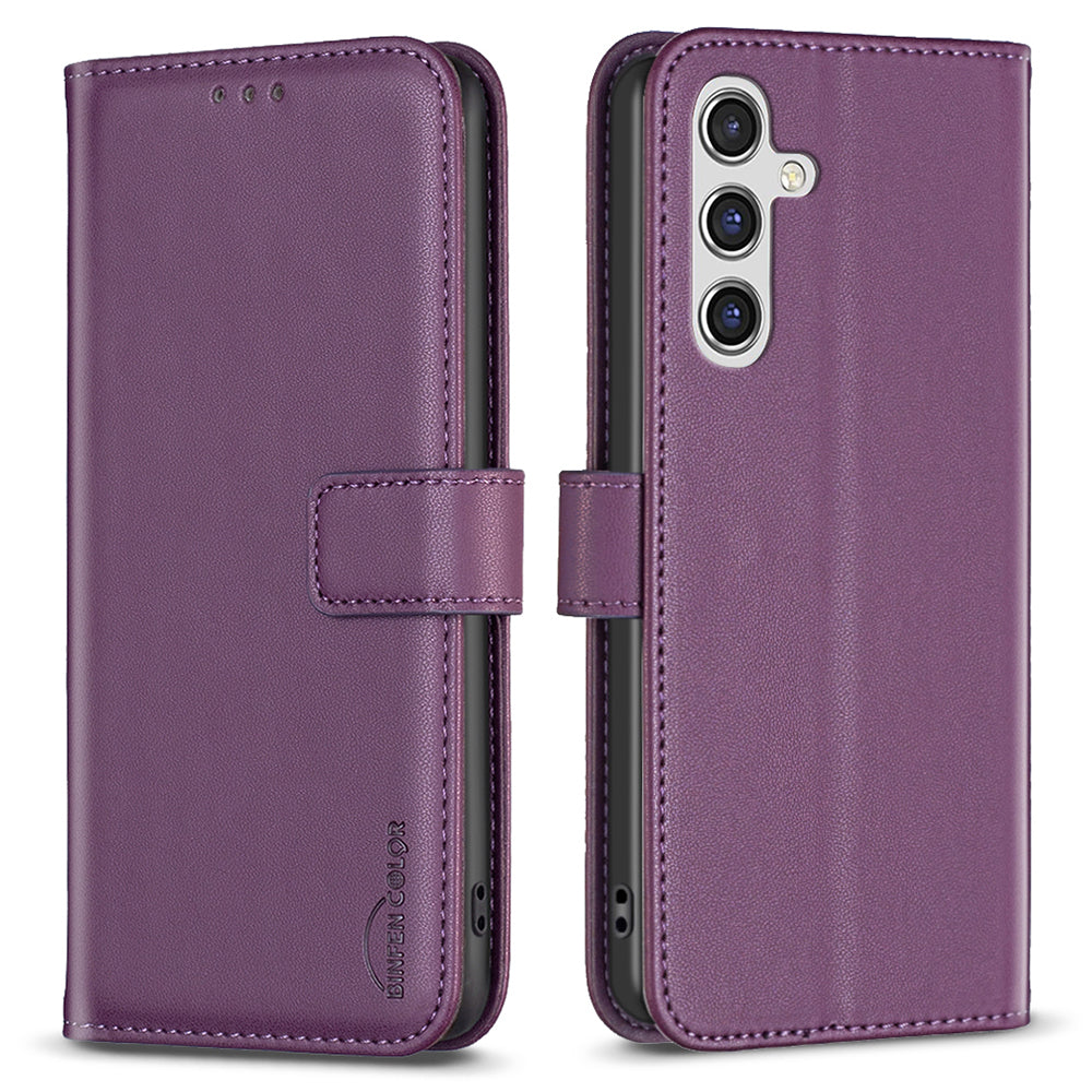 BINFEN COLOR BF17 For Samsung Galaxy A14 4G / 5G PU Leather Wallet Case Phone Cover with Stand