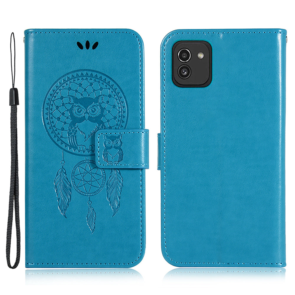For Samsung Galaxy A03 (164.2 x 75.9 x 9.1mm) / A04e 4G / M04 4G / F04 4G Wallet Stand Phone Cover Imprinted PU Leather Case
