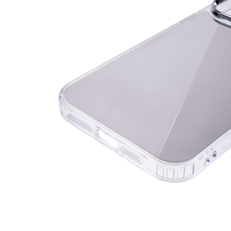 For iPhone 14 Plus TPU+Acrylic Phone Case Electroplating Mirror Design Slim Phone Cover
