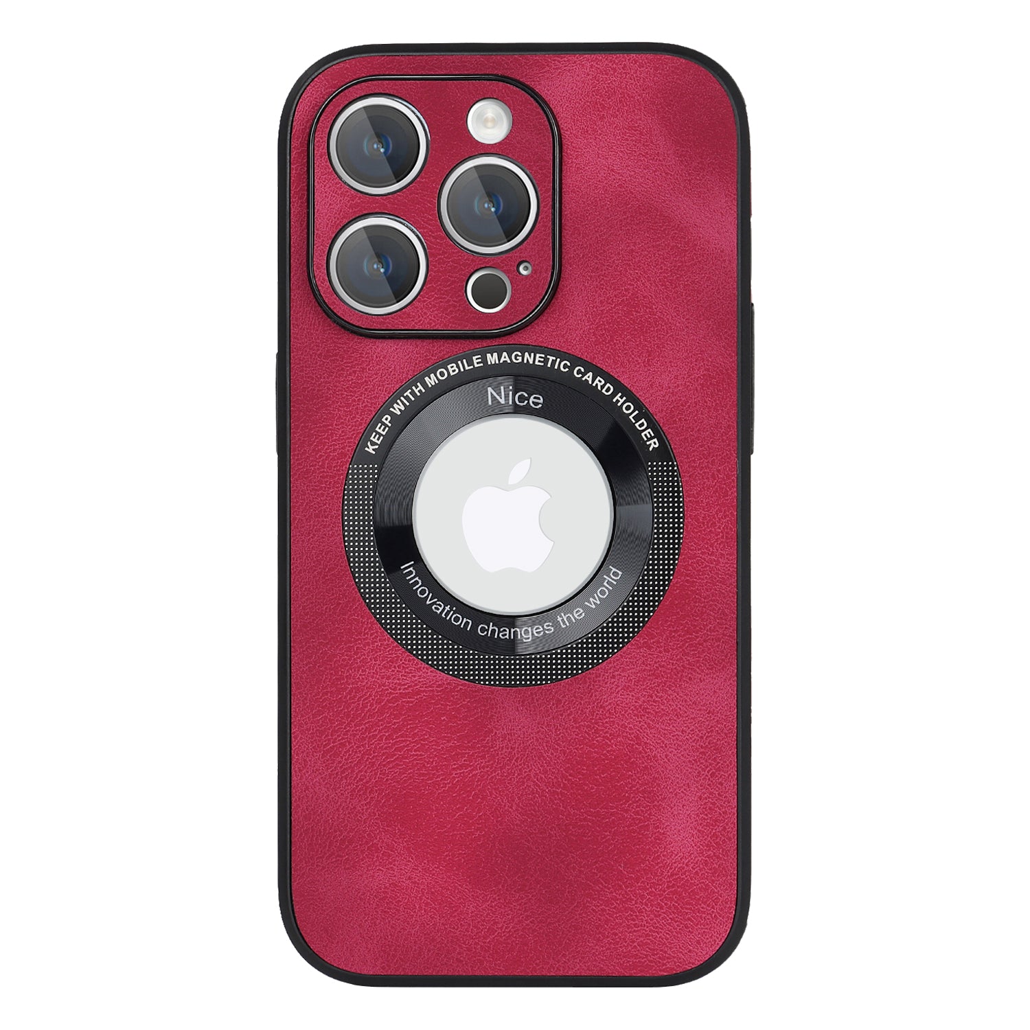 For iPhone 12 Pro Logo View Slim Magnetic Phone Case PU Leather+PC+TPU Shockproof Cover