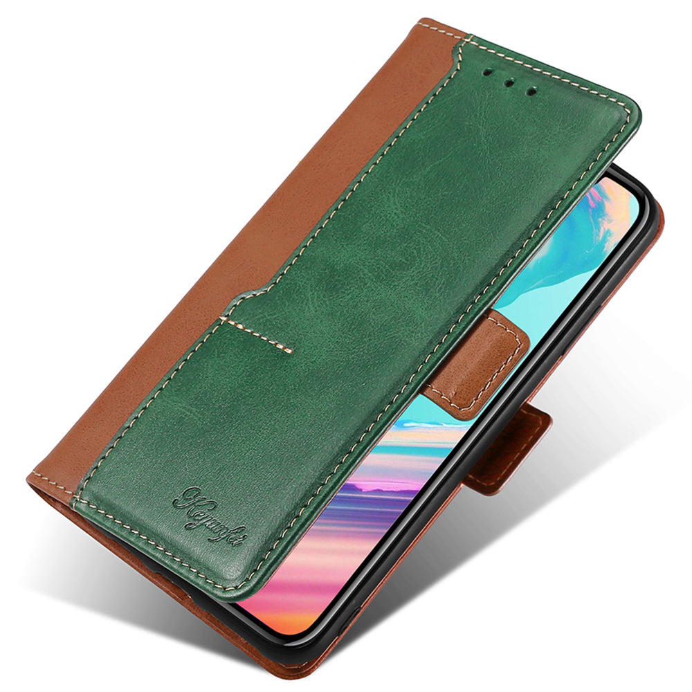 For Samsung Galaxy F14 5G PU Leather Cover Contrast Color Wallet Stand Flip Phone Case