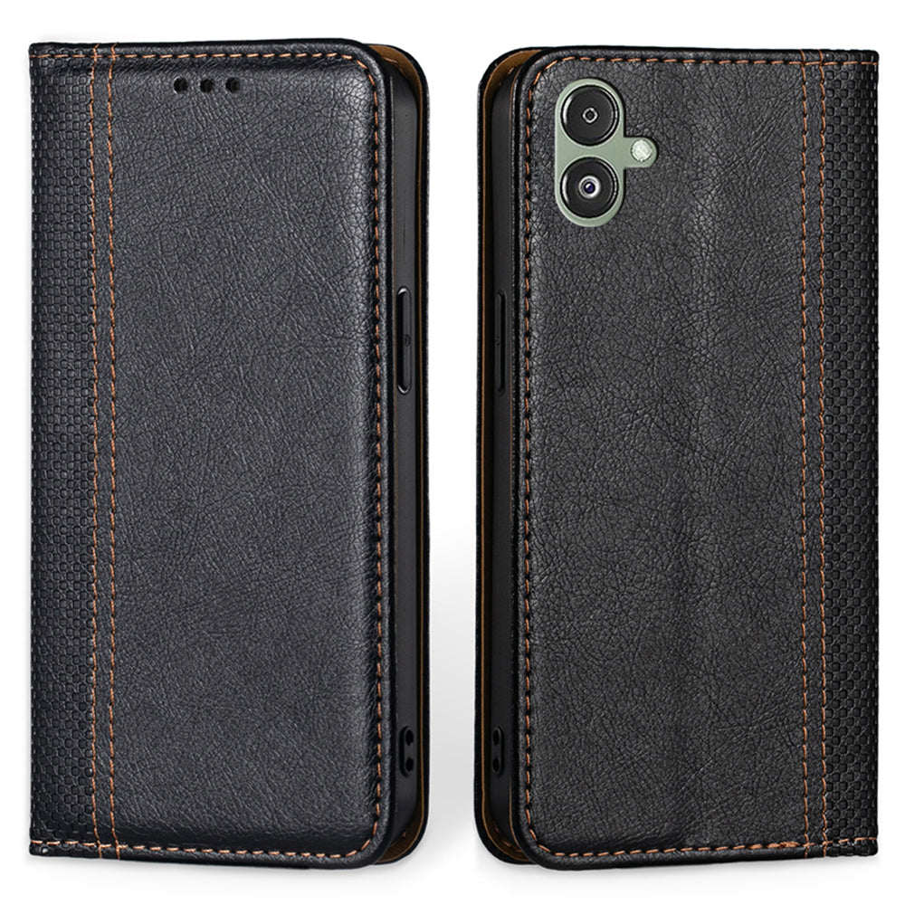 Pro Samsung Galaxy F14 5G Pouzdro na telefon proti poškrábání kostkovaný vzor PU kožený magnetický stojánek Kryt slotu na kartu