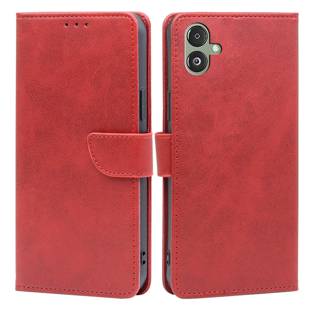 For Samsung Galaxy F14 5G Magnetic Protective Cover Calf Texture Stand Wallet PU Leather TPU Phone Case
