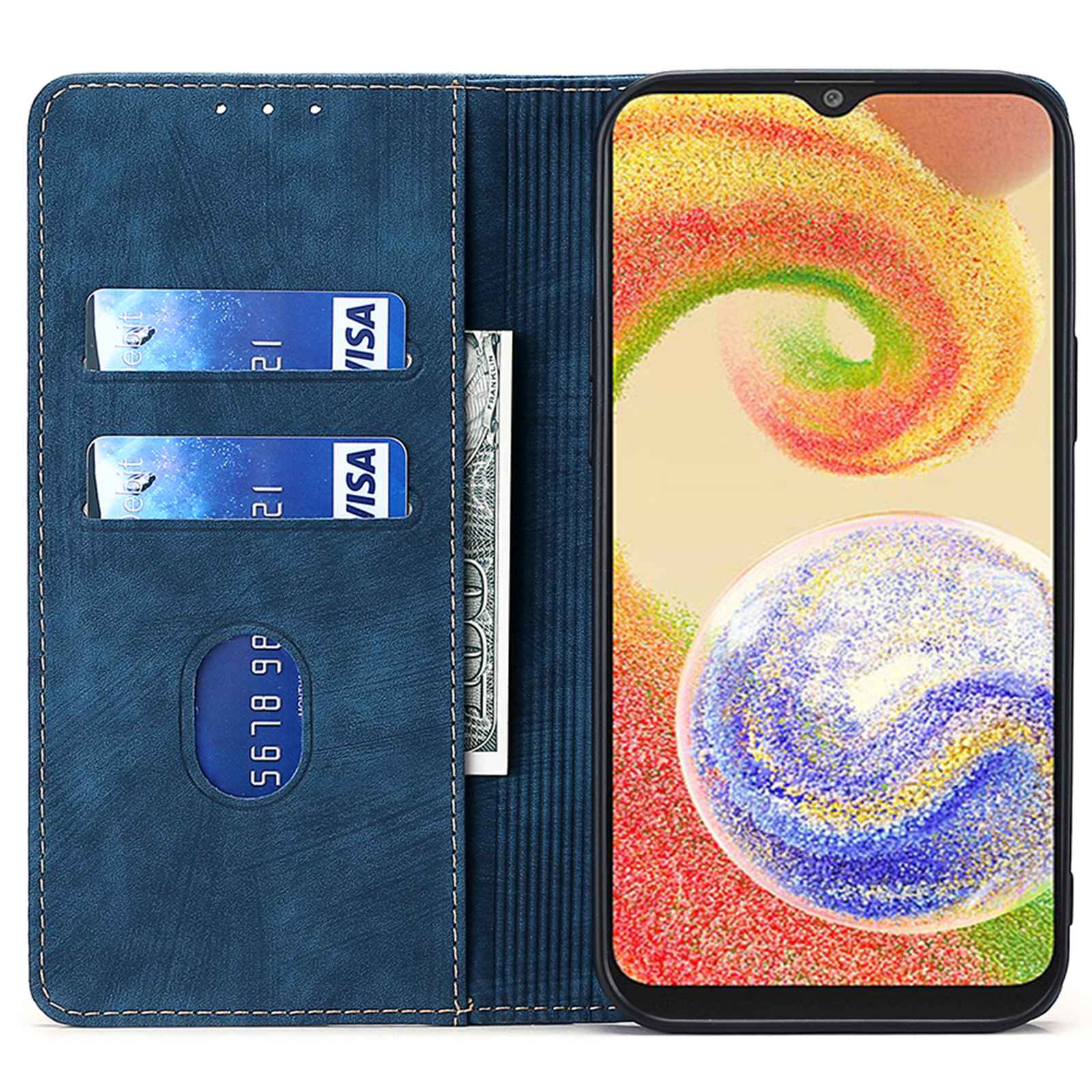 Peněženka pro Samsung Galaxy F14 5G RFID Blocking PU Kožený stojánek na telefon kryt