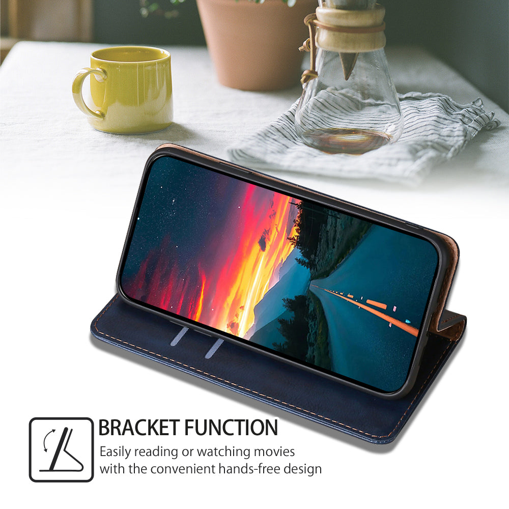 For Samsung Galaxy F14 5G PU Leather Solid Color Wallet Case Stand Magnetic Closure Phone Cover