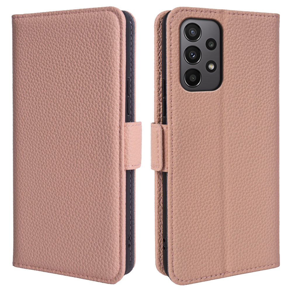 For Samsung Galaxy A23 4G / A23 5G (Global Version) Litchi Texture Wallet Case Genuine Cow Leather Stand Phone Cover