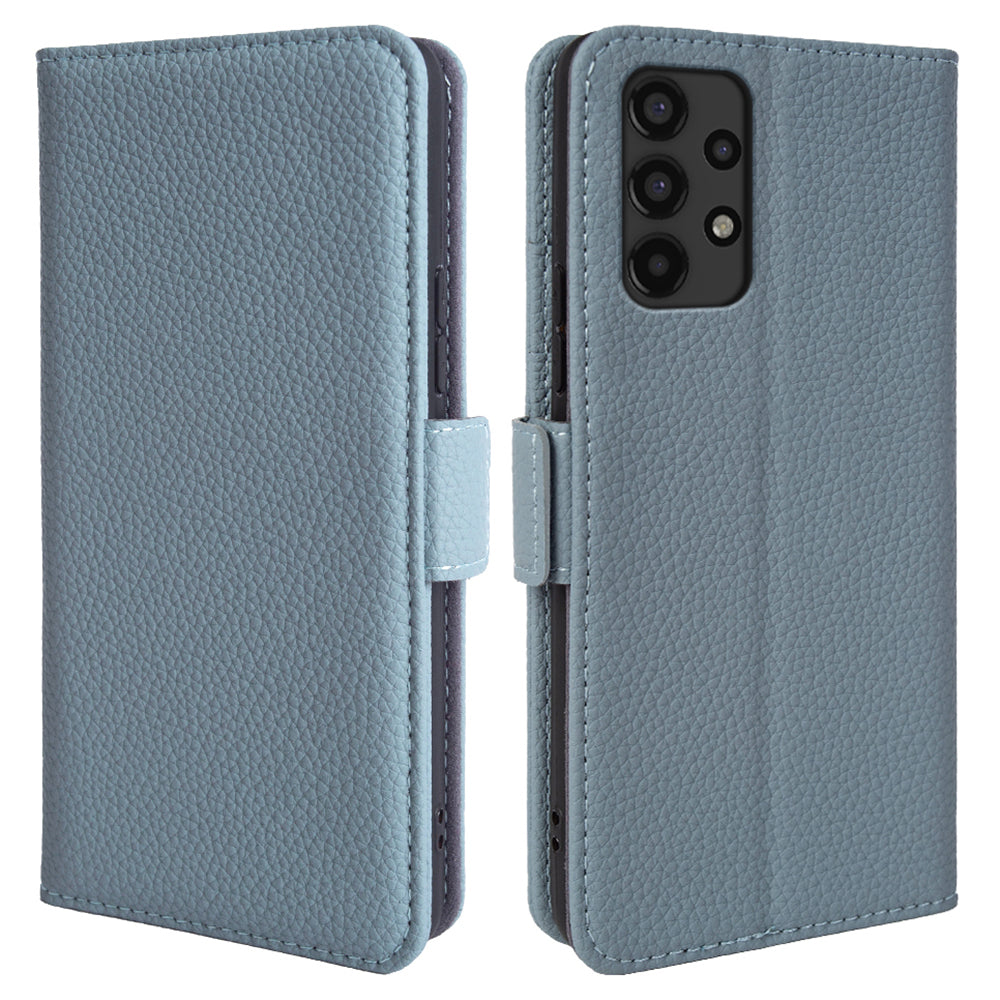 For Samsung Galaxy A13 4G Litchi Texture Anti-drop Wallet Case Genuine Cow Leather Stand Phone Cover