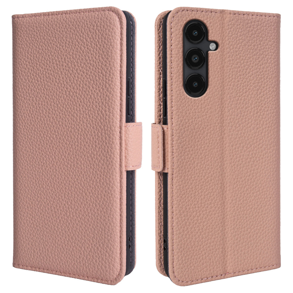 For Samsung Galaxy A13 5G Litchi Texture Phone Wallet Cover Stand Case Genuine Cow Leather Shell