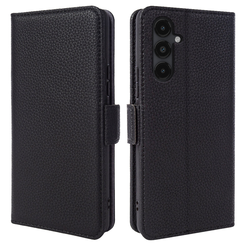 For Samsung Galaxy A13 5G Litchi Texture Phone Wallet Cover Stand Case Genuine Cow Leather Shell