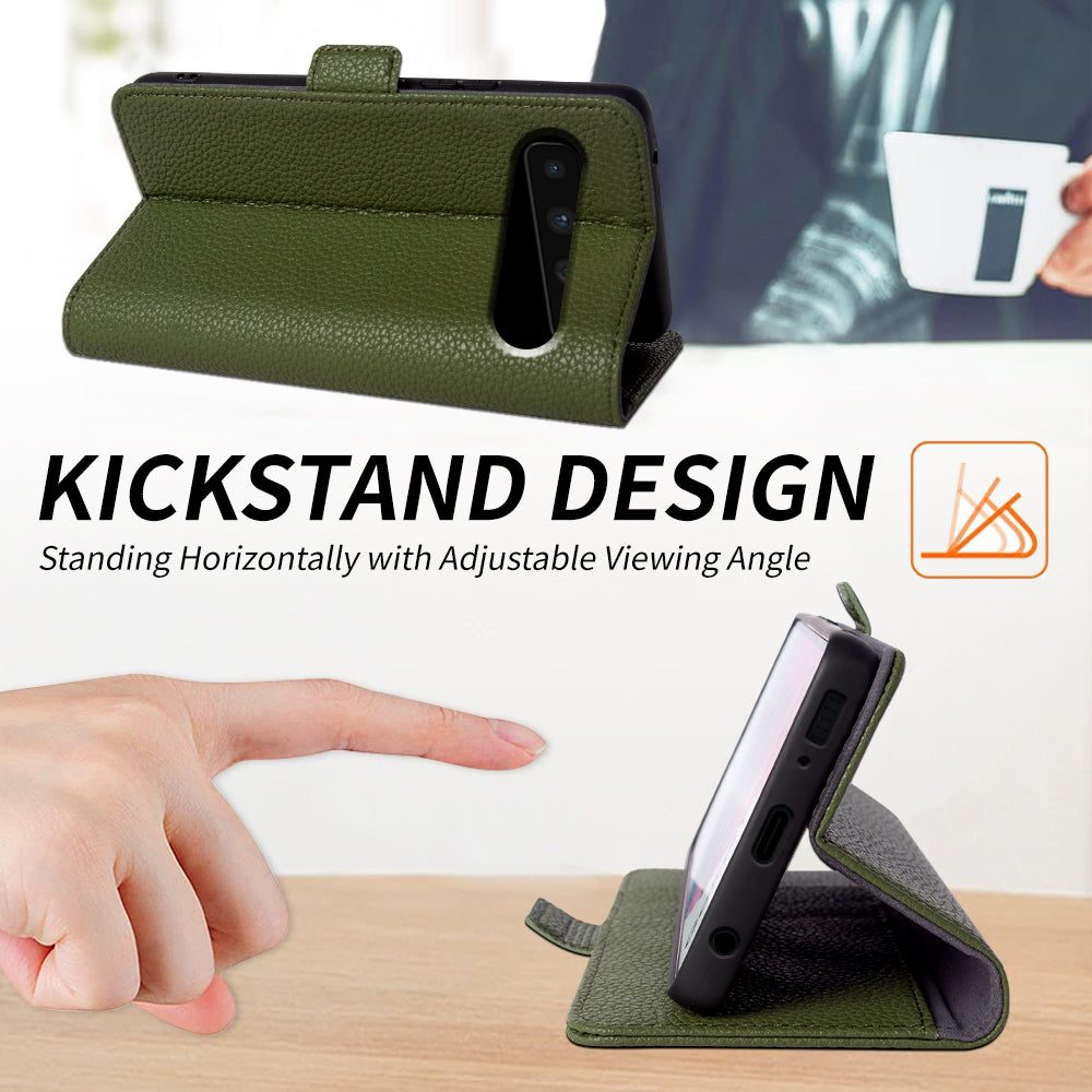 For Samsung Galaxy S10 Plus Anti-scratch Litchi Texture Genuine Cow Leather TPU Phone Wallet Stand Case