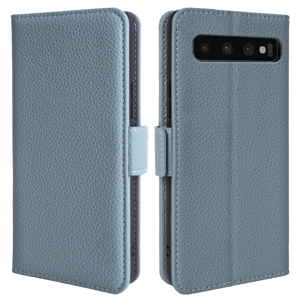 For Samsung Galaxy S10 Plus Anti-scratch Litchi Texture Genuine Cow Leather TPU Phone Wallet Stand Case