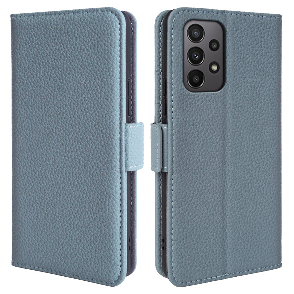 For Samsung Galaxy A72 4G / 5G Genuine Cow Leather Wallet Stand Cover Litchi Texture Phone Flip Case