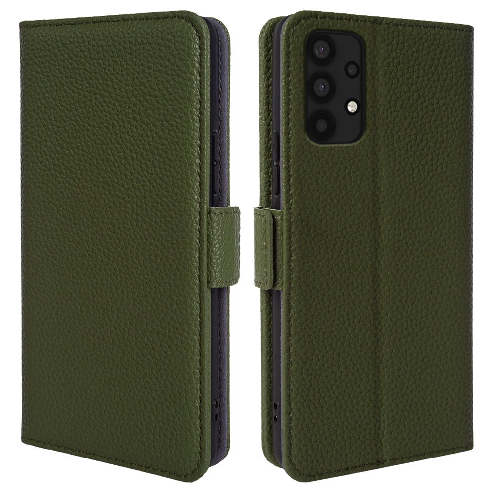 Til Samsung Galaxy A32 4G (EU-version) Ægte kolæder pungholder Cover Telefon Protector Flip Case
