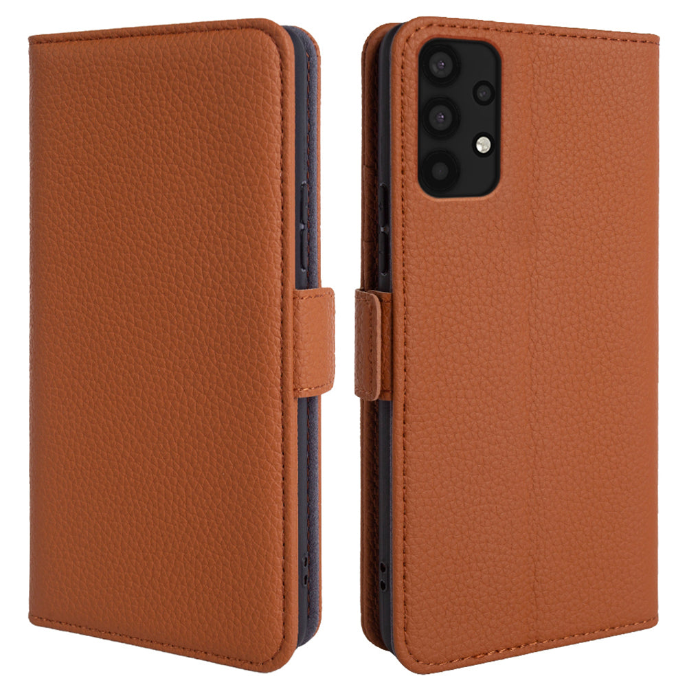 Til Samsung Galaxy A32 4G (EU-version) Ægte kolæder pungholder Cover Telefon Protector Flip Case