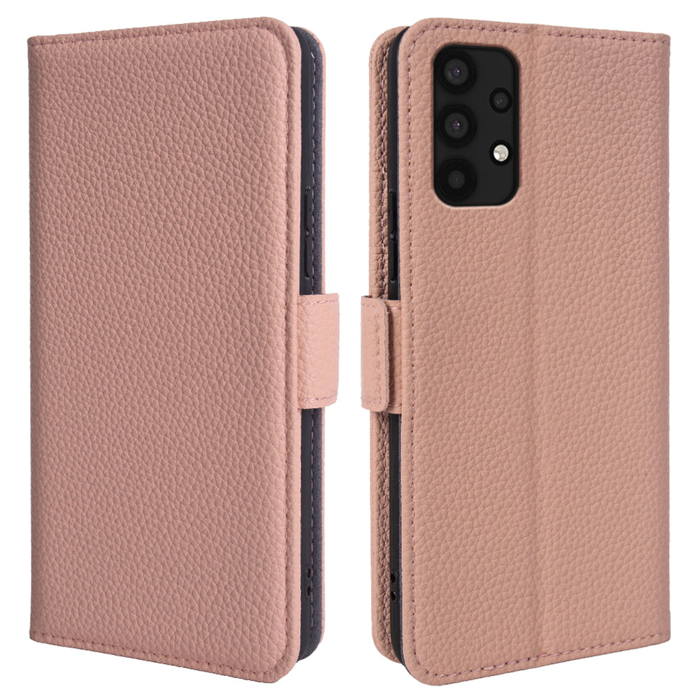 Til Samsung Galaxy A32 4G (EU-version) Ægte kolæder pungholder Cover Telefon Protector Flip Case