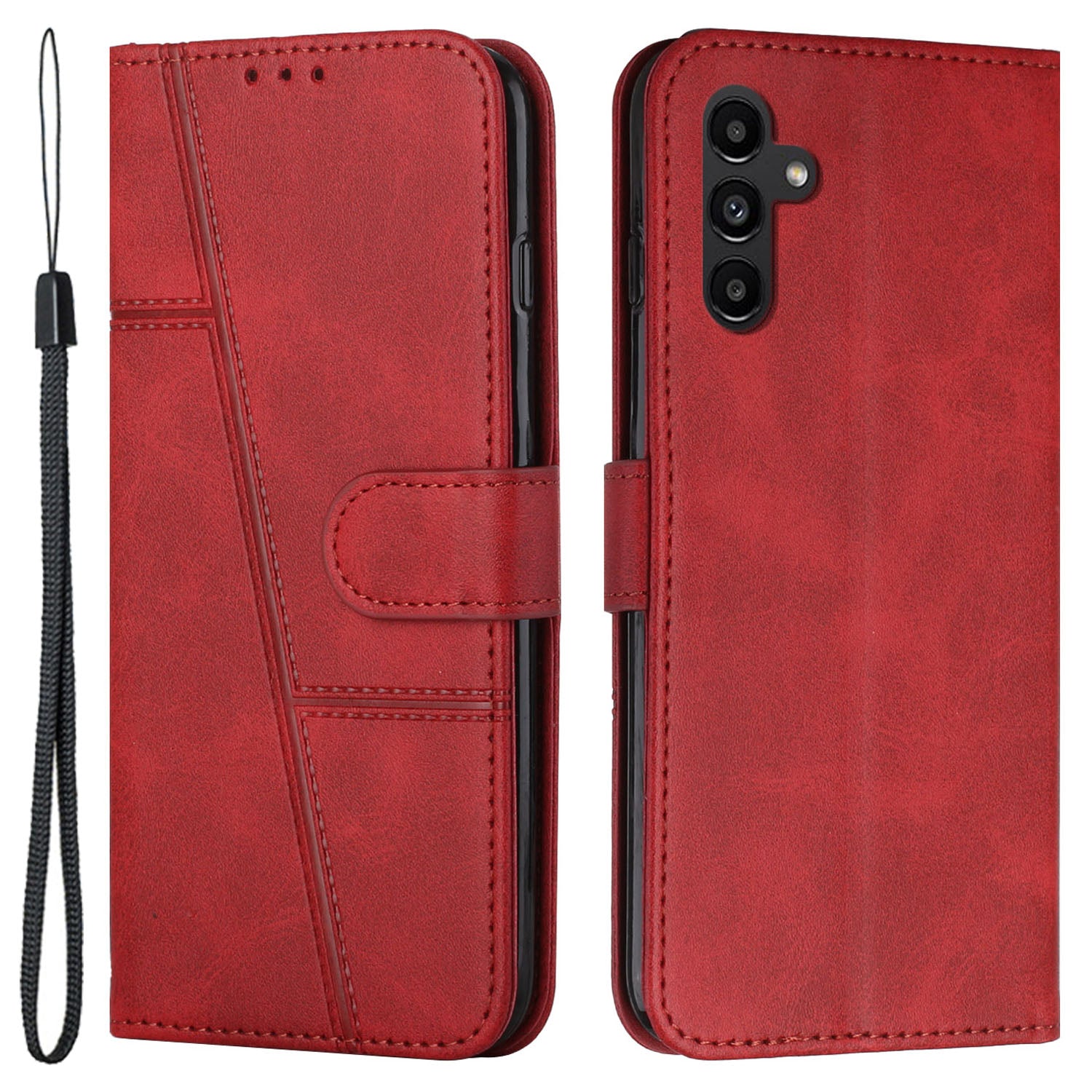 PU Leather Case for Samsung Galaxy A24 4G Anti-fall Magnetic Clasp Cell Phone Wallet Stand Cover