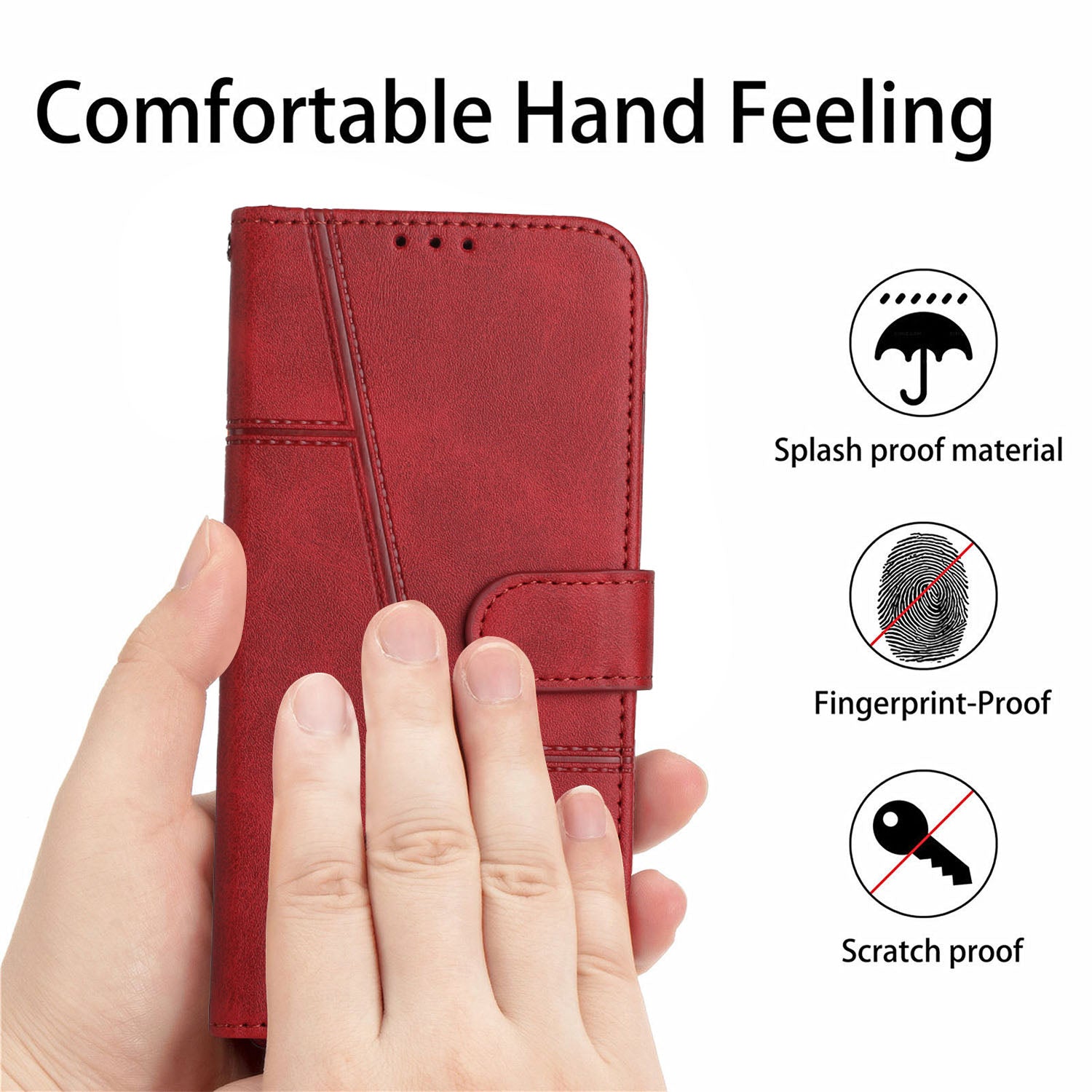 PU Leather Case for Samsung Galaxy A24 4G Anti-fall Magnetic Clasp Cell Phone Wallet Stand Cover