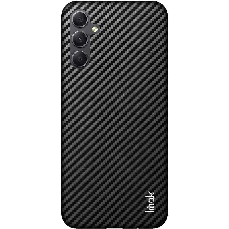 IMAK Ruiyi Series for Samsung Galaxy A34 5G Phone Case PU Leather Coated PC Carbon Fiber Texture Cover
