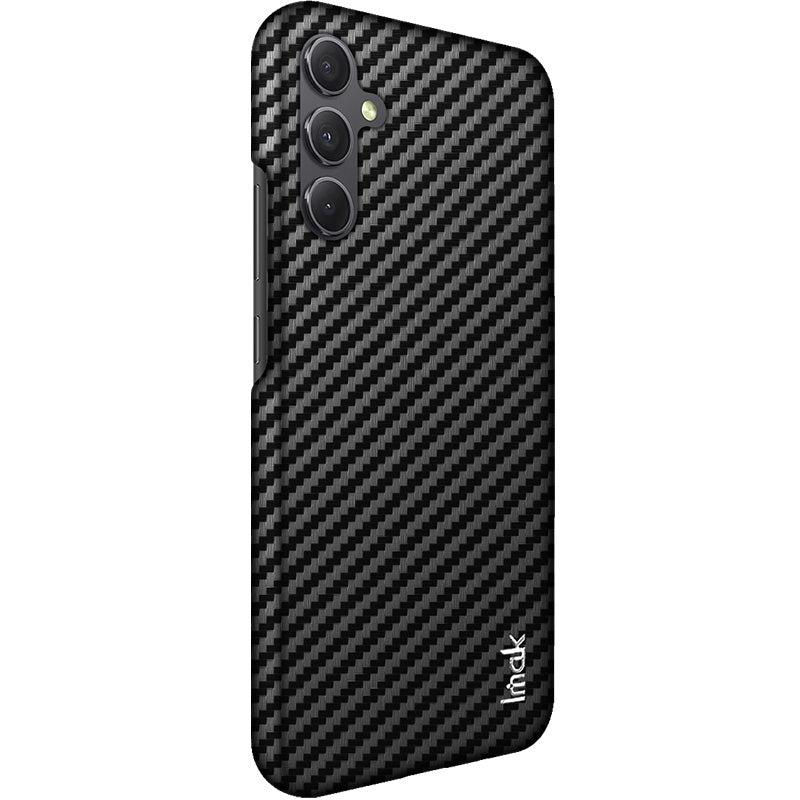 IMAK Ruiyi Series for Samsung Galaxy A34 5G Phone Case PU Leather Coated PC Carbon Fiber Texture Cover
