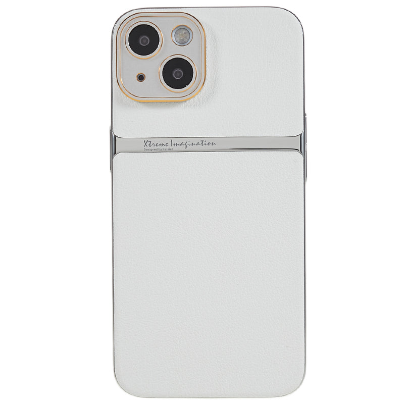 For iPhone 14 Plus PU Leather + PC Back Cover Slim Protective Phone Case