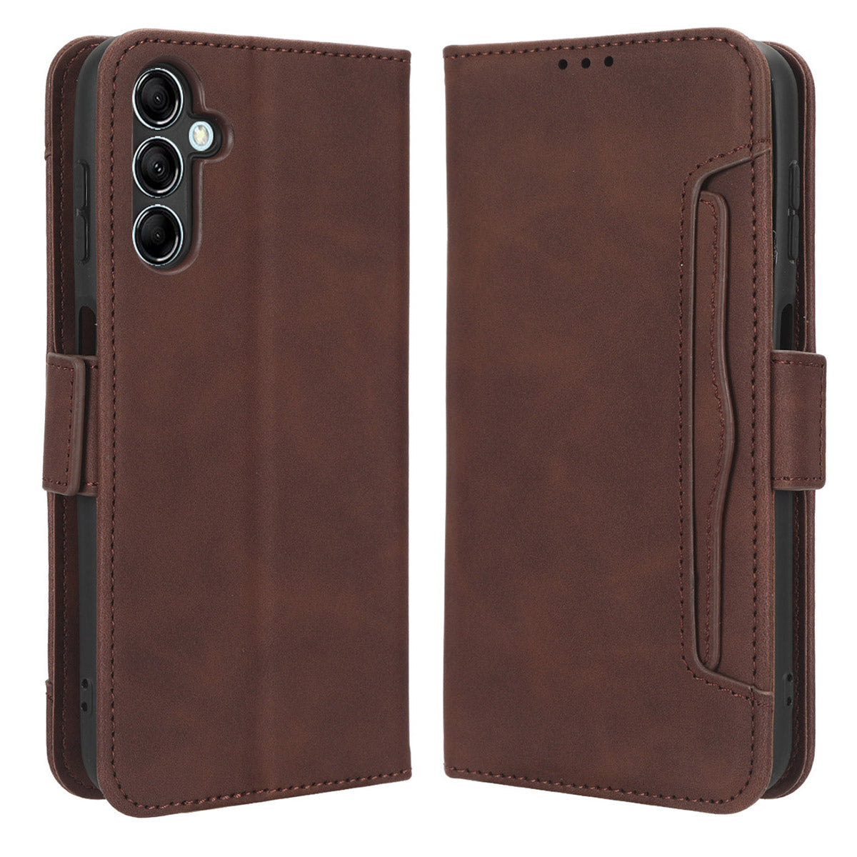 For Samsung Galaxy M54 5G / F54 5G PU Leather Phone Case Multiple Card Slots Wallet Stand Flip Cover