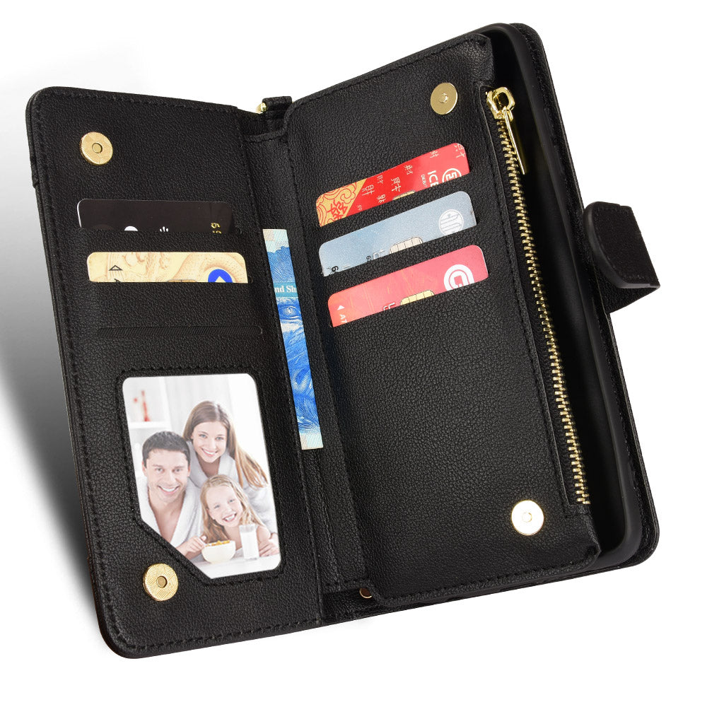 For Samsung Galaxy A23 4G / A23 5G (Global Version) Zipper Pocket Leather Wallet Phone Case Cellphone Stand Cover