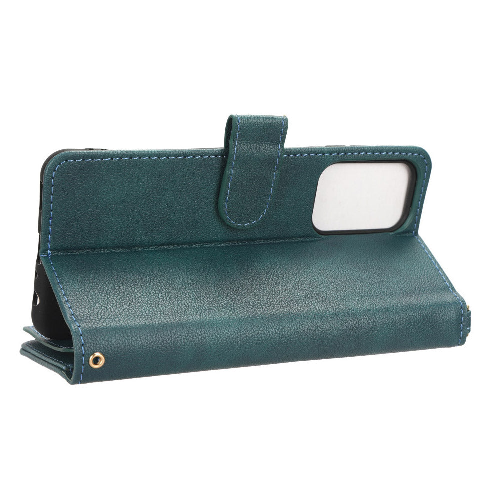 For Samsung Galaxy A23 4G / A23 5G (Global Version) Zipper Pocket Leather Wallet Phone Case Cellphone Stand Cover