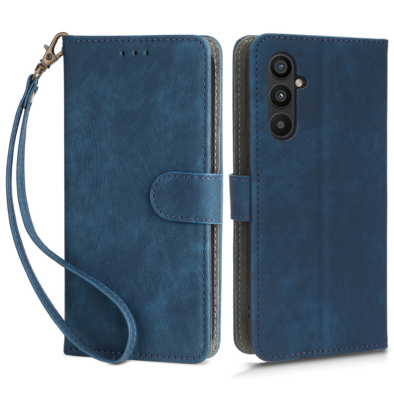For Samsung Galaxy M54 5G / F54 5G PU Leather RFID Blocking Wallet Case Phone Stand Cover with Strap