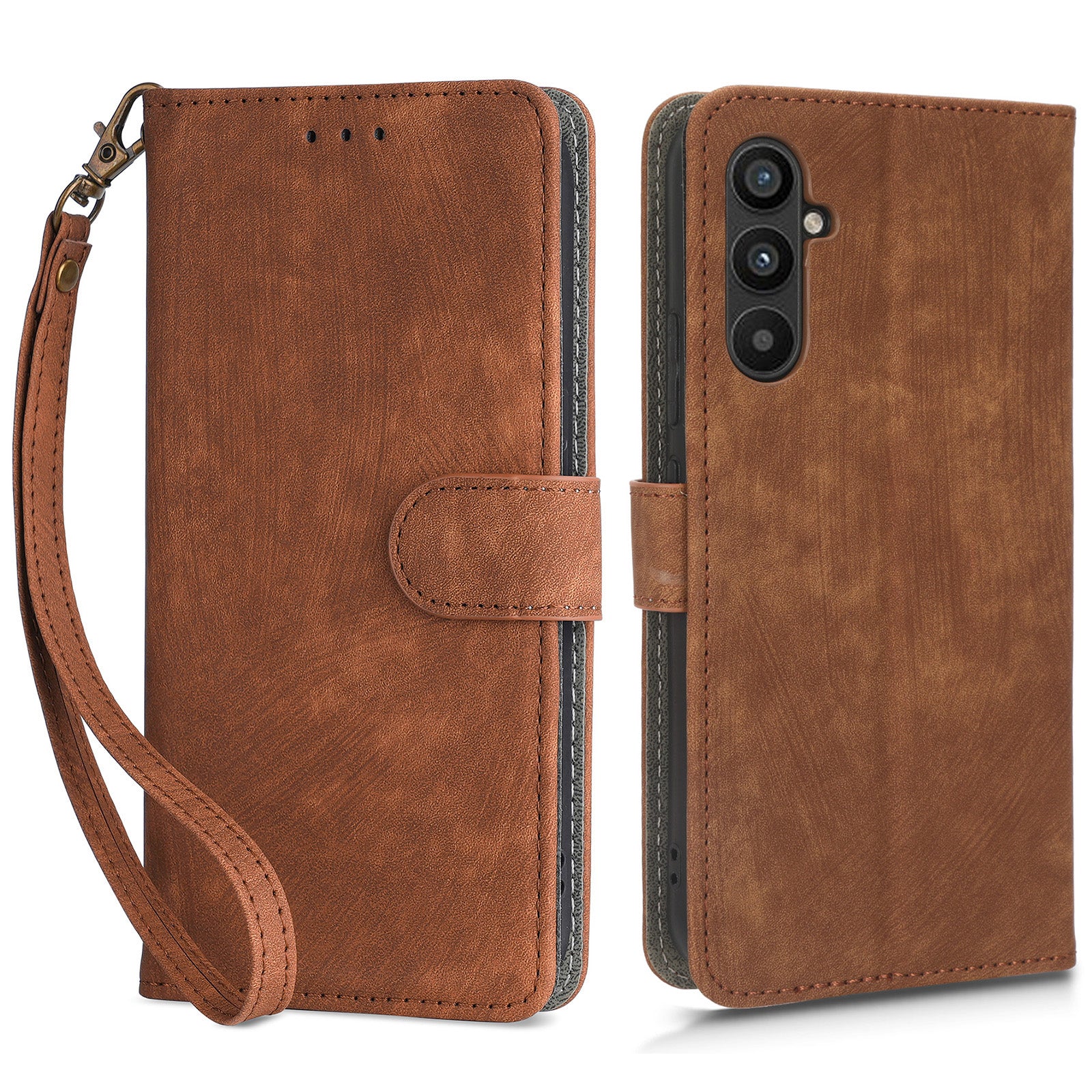 For Samsung Galaxy M54 5G / F54 5G PU Leather RFID Blocking Wallet Case Phone Stand Cover with Strap