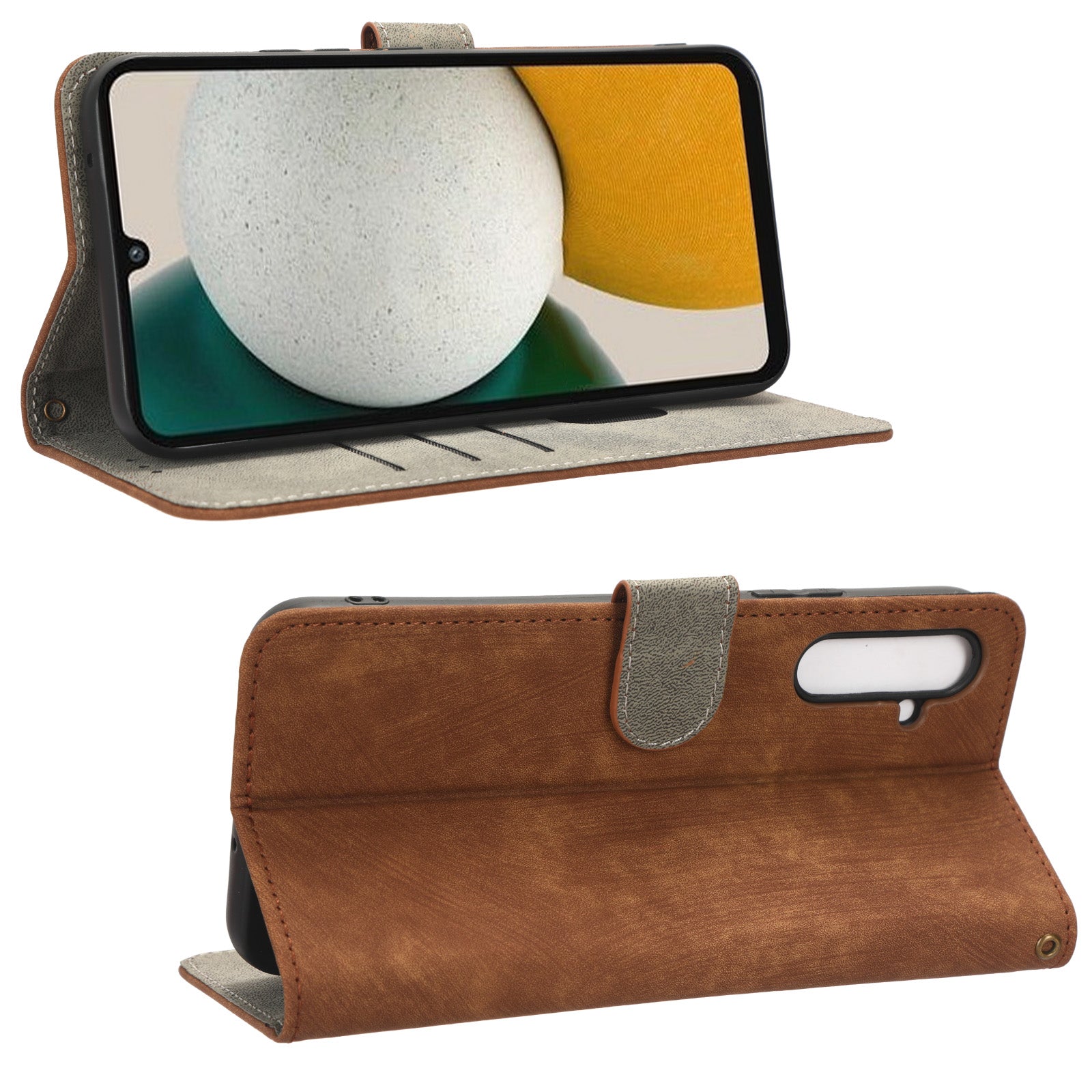 For Samsung Galaxy M54 5G / F54 5G PU Leather RFID Blocking Wallet Case Phone Stand Cover with Strap
